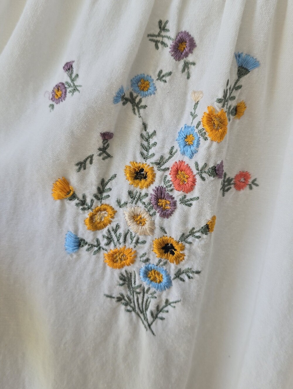Free People White Wildflower Embroidered Mini Dress Size XS - Picture 5 of 8